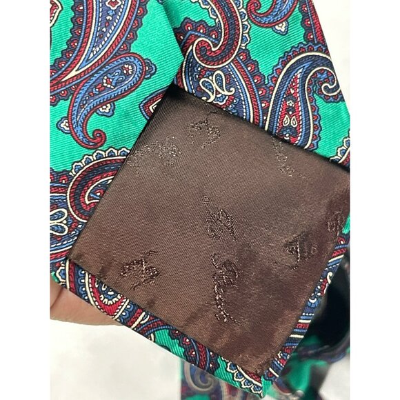 Leonardo Strelli Mens 100% Silk Paisley Necktie Made‎ In Italy - Picture 5 of 6